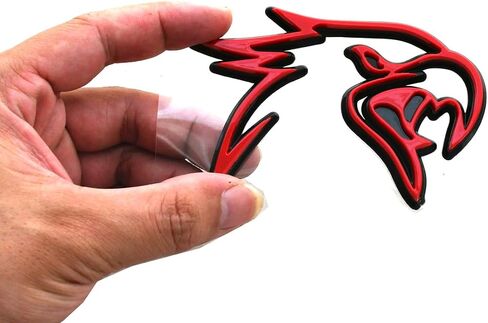 Pair Custom HELLHAWK Emblem Replacement for Trackhawk Fender Door 3D Badge Hellcat Style Head (Red) in Saudi Arabia