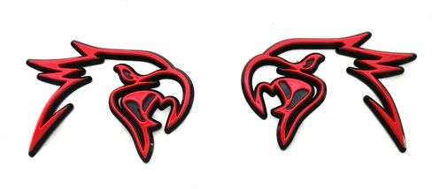 Pair Custom HELLHAWK Emblem Replacement for Trackhawk Fender Door 3D Badge Hellcat Style Head (Red) in Saudi Arabia