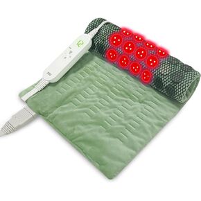Red Light Heating Pad for Back Pain Relief, Jade Stone Heating Pad, 14"*24" Large Photon Heating Pad for Back Pain Relief with 12 Heat Setting and 8 Timer, Hot Heated Pad