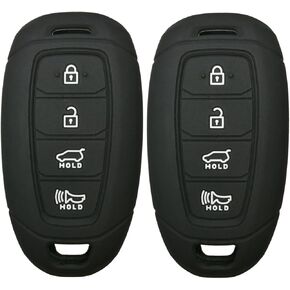 2Pcs Coolbestda Rubber 4 Buttons Key Fob Remote Cover Case Protector Keyless Jacket Shell for 2019 2020 2021 2022 2023 Hyundai Kona Santa Fe Elantra GT Veloster Accent Venue in Kuwait