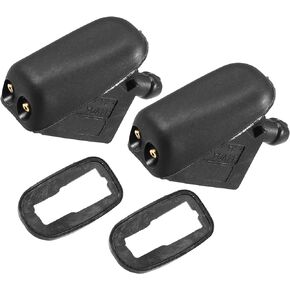 Motoforti Front Windshield Wiper Washer Nozzle Spray Jet, for Mini Cooper 2002-2008, Plastic, Black, 2pcs