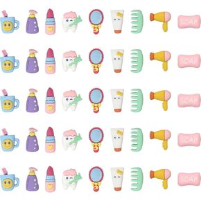 Honbay 45PCS Cartoon Slime Charms Makeup Theme Flatback Resin Cabochons Cute Embellishments for Hair Accessories Phone Case Scrapbooking Crafts (9 Style)