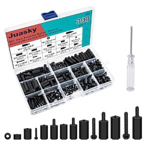 390Pcs M3 Nylon Hex Male-Female Spacer Standoffs with Screws Nuts Threaded Pillar PCB Motherboard Assortment Kit