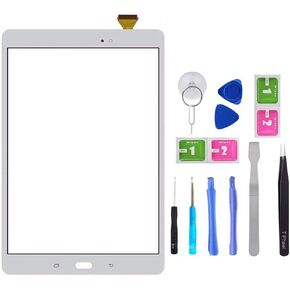 White Touch Screen Digitizer for Samsung Galaxy Tab A 9.7" - Glass Replacement for SM-T550 SM-T555 T550 T555 (Not Include LCD) with Tools + Pre-Installed Adhesive