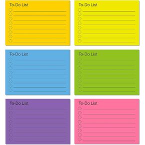 to do List Sticky Notes pad, 6 Pack Bright Colors Self Stick Note Planning Lined Post It Notes Daily List Notepad for Planner Reminder Home School Office Supplies 4 x 2.8 in