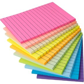 12 Pads Large Sticky Notes Yellow,3 x 5'' Self-Stick Notes Pads Recyclable,100 Sheets/Pad Super Sticking Power 76x127mm,1200 Sheets Clean Removal Sticky Notes Easy to Post for Note Taking,to Do Lists