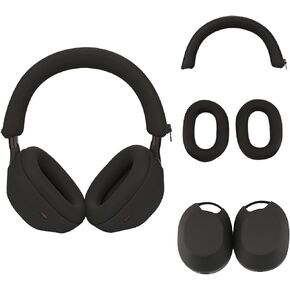 Silicone Case for Sony WH-1000XM5,Sony xm5 Headphones Protective case Cover,Ear Cups for Sony xm5,WH-1000XM5 Accessories Soft Silicone Skin Protector-Black