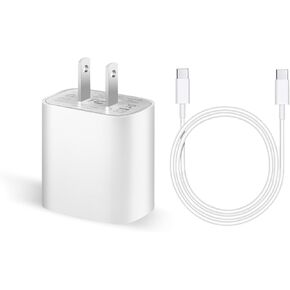iPhone Charger, OthoKing USB C Charger, 20W USB Fast Wall Charger, Type C Charger Block for iPhone 15/15 Pro/15 Pro Max/iPad/AirPods/Google Pixel/Samsung Galaxy and More (3.3ft USB-C Cable Included)