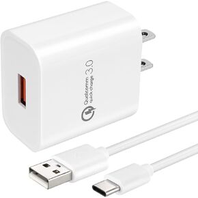 TPLTECH Quick Charge 3.0 Fast Charger Compatible for Samsung Galaxy A10E A20E A20S A30S A50S A51,A20 A30 A40 A50 A70 A80,Galaxy Note 9 8,S8 S9 S10 Plus,LG Q51 K51S K61 G8X G7,5Ft Type C Cord