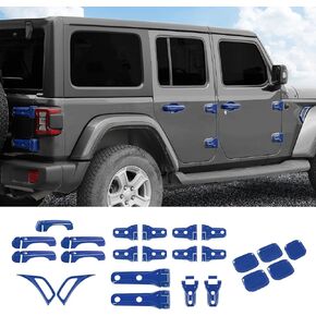 JeCar Exterior Trim Kits Door & Hood Hinge Covers Door Handle Side Vent Tailgate Hinge Trim Covers Exterior Accessories Compatible with Jeep Wrangler JL JLU 2018-2023 2/4 Doors, Orange