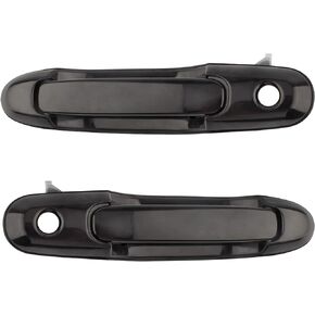 BOXI Set of 2 Exterior Front Left and Right Door Handles fit for Toyota Sienna 1998-2002 2003 / Smooth Black / 80850 80357 6922008010A0 6921008010C0