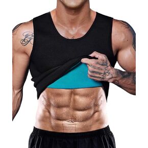 NonEcho Men Neoprene Waist Trainer Sauna Vest Gym Hot Sweat Tank Top Workout Shirt Shapewear Body Shaper No Zipper