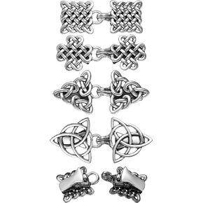 WILLBOND 4 Pieces Vintage Sweater Swirl Clip Cape Cloak Clips Retro Cardigan Clip Shawl Collar Clasp Dress Shirt Brooch Clip