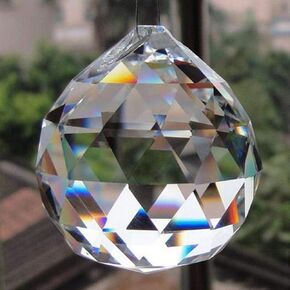 Petrichor Feng Shui Clear Crystal Hanging Ball for Good Luck & Prosperity - Home Decoration/Gifting (80MM)