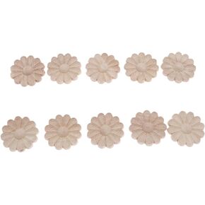 MUXSAM 10-Pack Flower Appliques Round Onlays Furniture Decoration, Wood Carved Decals for Furniture Refurbished Decoration Door Chair Wall Mirror Desk Cabinet Dresser Wardrobe (Dia-7cm/2.76")
