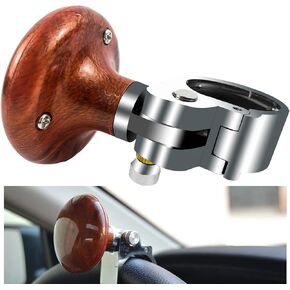 Car Steering Wheel Knob, Wheel Power Ball, Suicide Power Handle Accessory, Steering Spinner Knob Universal Accessories Fit for All Cars, Trucks, Semis, Tractors, Boats (Black)