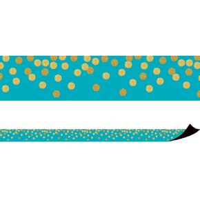 Teacher Created Resources Teal Confetti Magnetic Border