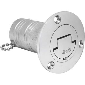 1-1/2'' Deck WaterFuel/Gas Filler for Boat with Keyless Cap Marine Polished 316 Stainless Steel Filler Cap for Yacht Trucks Tractors