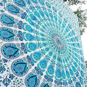 Popular Handicrafts Popular Twin Hippie Indian Tapestry Elephant Mandala Throw Wall Hanging Gypsy Bedspread Twin 54x84 Inches,(140cmsx210cms), Multicolor