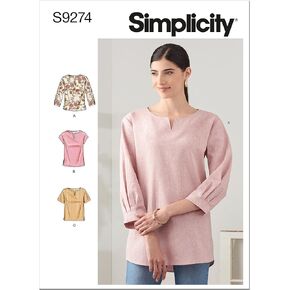 Simplicity Misses' Drop Shoulder Tops Packet, Code 9274 Sewing Pattern, Sizes 16-24, White
