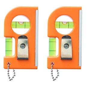 Magnetic Small Pocket Level Tool with Two Bubble Leveler Metal Keychain 2Pcs Easy Carry and Storage for Tiles Floor Picture TV Set Hanging Magnetic Tools Magnetic Frames