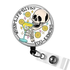 When Life Gives You Lemons Badge Reel, Funny Skeleton ID Badge Holder, Funny Nurse Badge Clip, Sarcastic Retractable ID Office Badge, Funny Nurse Gifts, Stay Positive Badge Reel