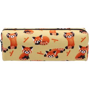 Canvas Pencil Bag Pencil Case Holder Pen Pouch for Boys Girls Kids Teens Teenagers Student Women Men (Red Panda)