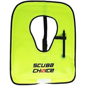 Scuba Choice Adult Neon Yellow Snorkel Vest with Name Box, Large
