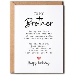To My Brother - Brother Birthday Card - Brother Is The Greatest Gifts In My Life - Birthday Card For Brother - Gift For Brother Card- Christmas Gifts For Brother