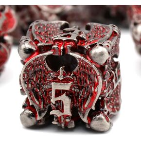 DND Dice, Metal Dice Set D&D Dungeons and Dragons Dices, Hollow Dice Set Polyhedral Dice Role Playing Dice Gaming D and D Dice for Board Game RPG Warhammer Pathfinder (Angel Blood)