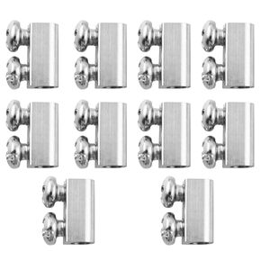 LQ Industrial 10PCS Wire Rope Lock Line Fittings Vertical Double Hole Wire Rope Clamp End Screw Stopper Advertising Board Hanging Wire Rope Clip Head Suspension Code Adjustment Hanging Rope Lock