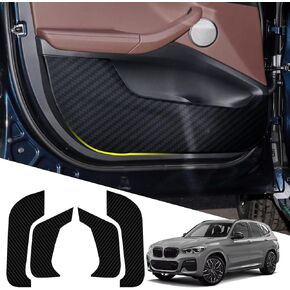 SHAOHAO for 2022 BMW X3 Door Anti Kick Pads, Car Door Kick Pad for 2018-2022 BMW X3 G01 Door Protective Pad 2022 X3 Carbon Fiber Car Door Guard Side Edge Protector Stickers for BMW X3 G01 2022