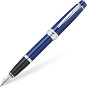 Cross Bailey Refillable Fountain Pen, Medium Nib, Includes Premium Gift Box - Blue Lacquer