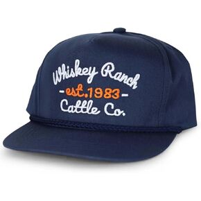 WHISKEY BENT HAT CO. The McCrae Adjustable Snapback Hat (Navy)