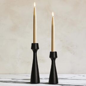 Antique Brass Iron Taper Candle Holder - Set of 2 Decorative Candle Stand, Metal Decorative Candlestick Holder for Wedding, Dining Table, Party Decoration