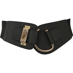 TFJ Women Wide Fashion Belt Hip High Waist Gold Metal Hook Buckle Size XS S M L Xl