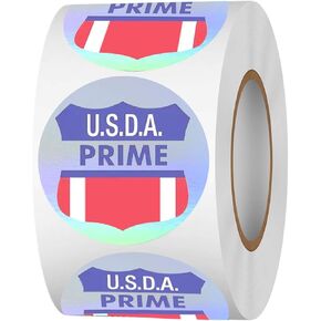USDA Prime Stickers,1.5 Inch Grocery Store Food Labels Round Meat Food Packaging Labels Beef Grocery Store Meat Packaging Stickers Adhesive Stickers,500 Pcs