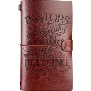 Pastor's Wife Appreciation Gifts for Women, Gifts for First Lady, Leather Journal Notebook, Embossed Travel Diary, Lined Planner, 7x5 Inches