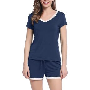 Joyaria Womens Cool/Cooling Pajamas Short Sleeve Pj Shorts Set
