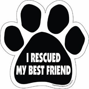 Paw Car Magnet, I Rescued My Best Friend, 5-1/2-Inch by 5-1/2-Inch
