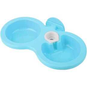 Zerodis Puppy Double Bowl, Bite-Resistant, Non-Toxic, Stainless Steel Dog Feeder, Hanging Design, Blue