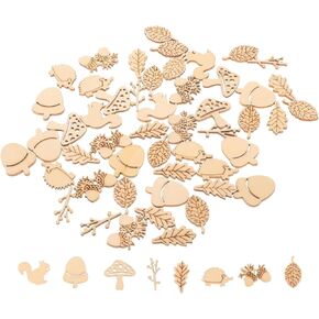 Artibetter Wooden Embellishments, Animals and Plants Shaped Wooden Cutouts Wood Ornament for Crafts Projects, Home/Party Decorations