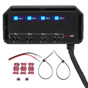 4 Way and Relay Box, Quick Wiring 12V 20A with LED Indicator Universal Relay Block Box for Motorcycle Car Truck RV EV