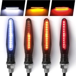 Motorcycle Indicators Flowing Turn Signal Lights Motorbike Turning Indicators Daytime Running Lights Brake Lights 12V for Motorcycle Motorbike(Pack of 4)