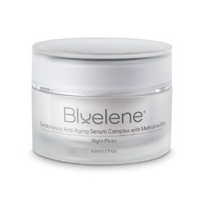 Anti-wrinkle Night Plus+ Cream, Bluelene, with Methylene Blue and Vitamin C serum. Perfect Retinol Alternative (50 ml)