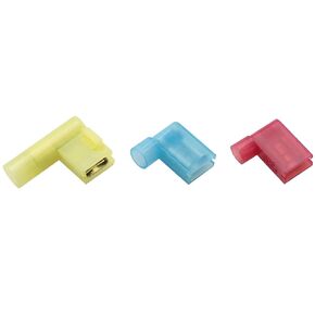 60pcs Nylon Insulated Flag Spade Quick Disconnects 90 Degree Electrical Crimp Terminals (20 x Red + 20 x Blue + 20 x Yellow)