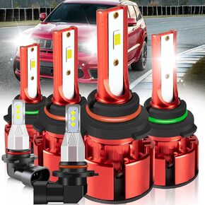 Fit For Chevy Avalanche 1500 2500 2002-2005 Led Headlight Bulbs, 9005 9006 Led Headlights Hi&Lo Beam+9145 led Fog Lights, 500% Brighter 6PCS 9005 9006 9145 Light Bulbs
