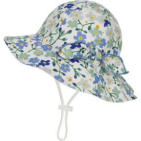Century Star Baby Girl Sun Hat Baby Summer Hats UPF 50+ Wide Brim Bucket Hats Outdoor Adjustable Toddler Infant Hat