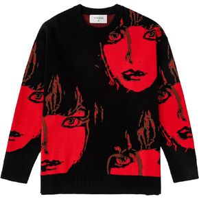 Long Sleeve Anime Knitted Streetwear Sweater Graphic Hip Hop Harajuku Vintage Knit Sweaters