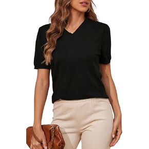 Women's Spring Tops 2024 Fashion V Neck Knit Summer Casual Lightweight Pullover Sweater